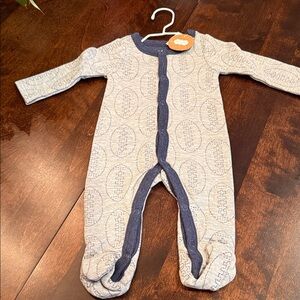 Mud Pie Gray and Navy Kids Sleeper Size 0-3 Months